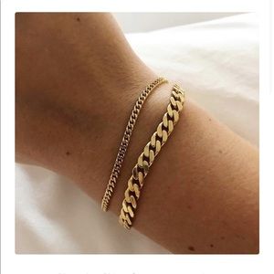 Dainty and gold Curb chain gold bracelets